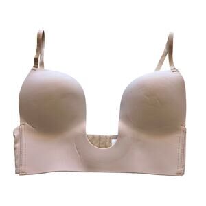 Fashion Forms Deep Plunge Nude Bra 34D